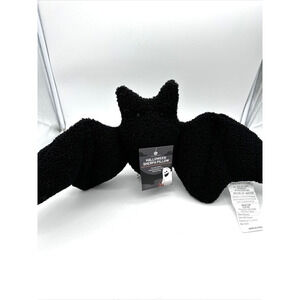 Halloween Sherpa Pillow 11 X 23" Black Bat Huntington Home Decor NEW